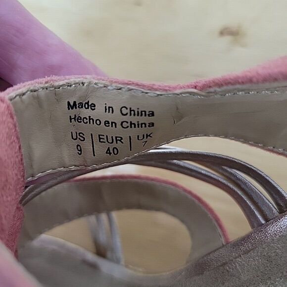 Call It Spring Womens Vegan Wedges Size 9 Pink Suede Platform - Picture 8 of 9